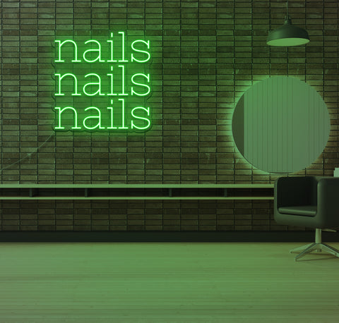 Nails, Nails, Nails LED Neon Sign