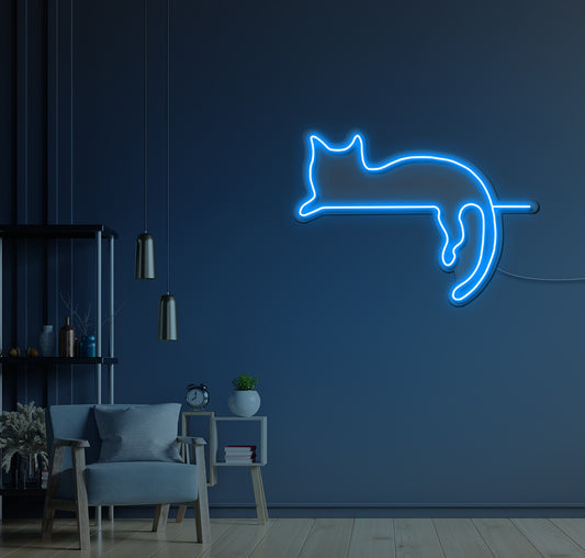 Lazy Cat LED Neon Sign