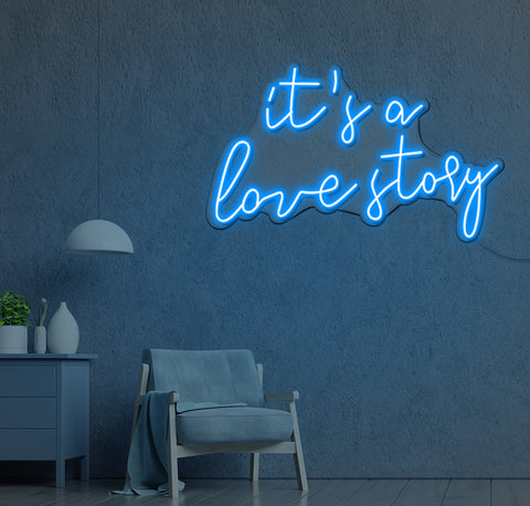 It's A Love Story LED Neon Sign