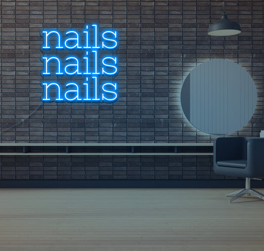 Nails, Nails, Nails LED Neon Sign