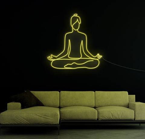 Meditating LED Neon Sign