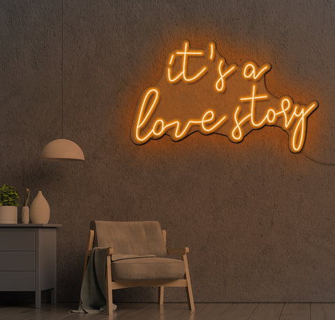 It's A Love Story LED Neon Sign