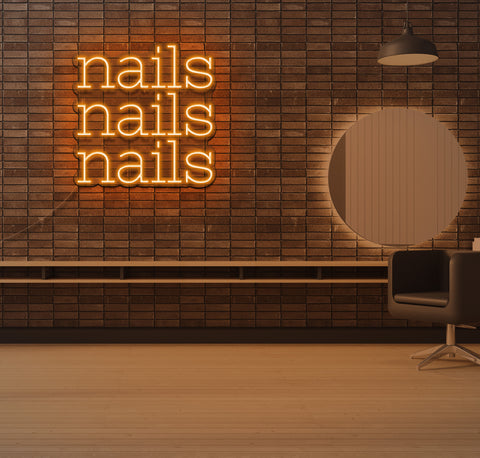 Nails, Nails, Nails LED Neon Sign