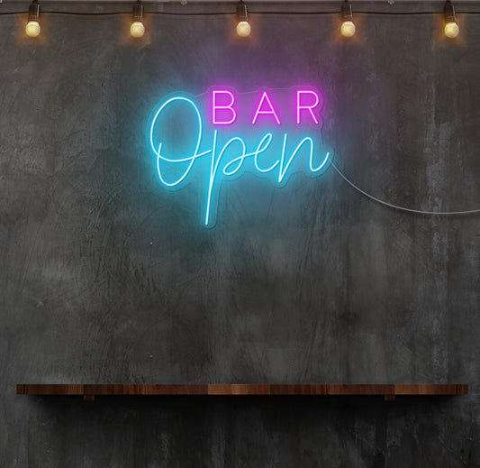 Bar Open Two LED Neon Sign