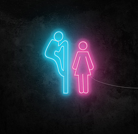 Peeking Toilet Simple LED Neon Sign