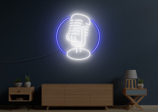 Microphone LED Neon Sign