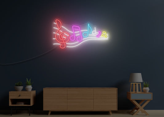 Music Notes LED Neon Sign