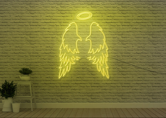 Halo & Angel Wings LED Neon Sign