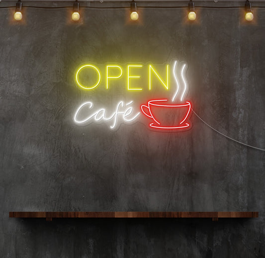 Open Cafe LED Neon Sign