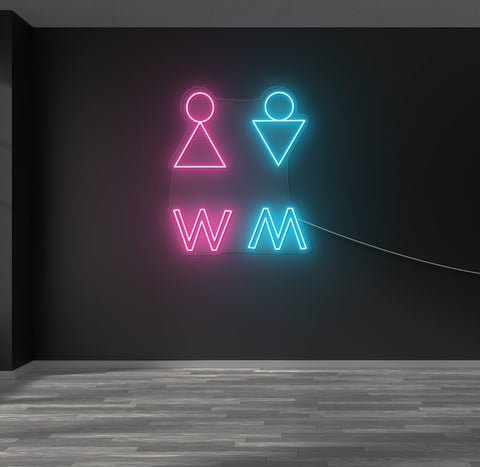 W Pink M Blue LED Neon Sign