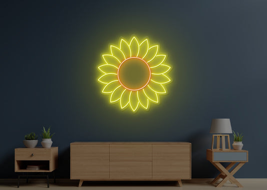 Sunflower Head LED Neon Sign