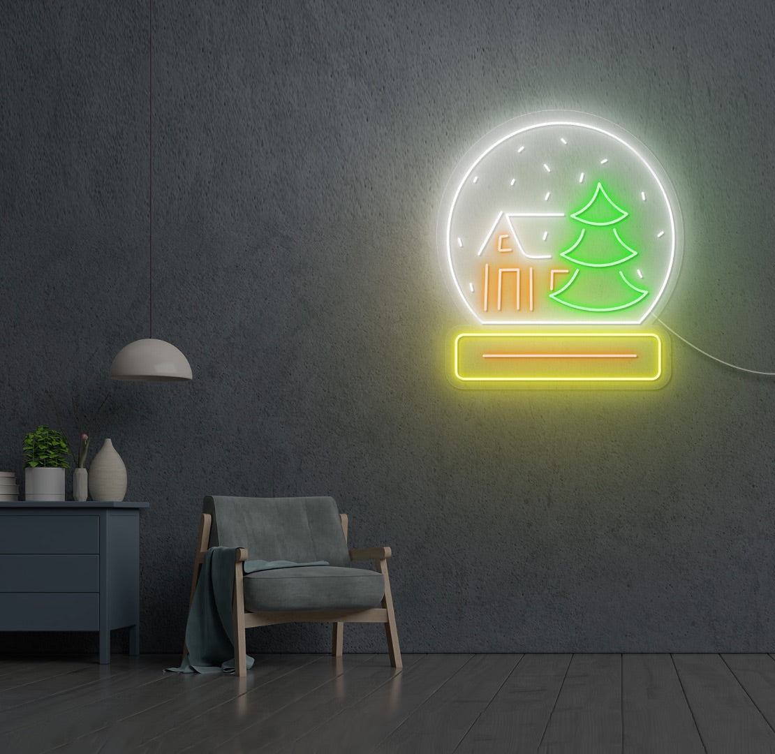 Xmas Snow Globe LED Neon Sign