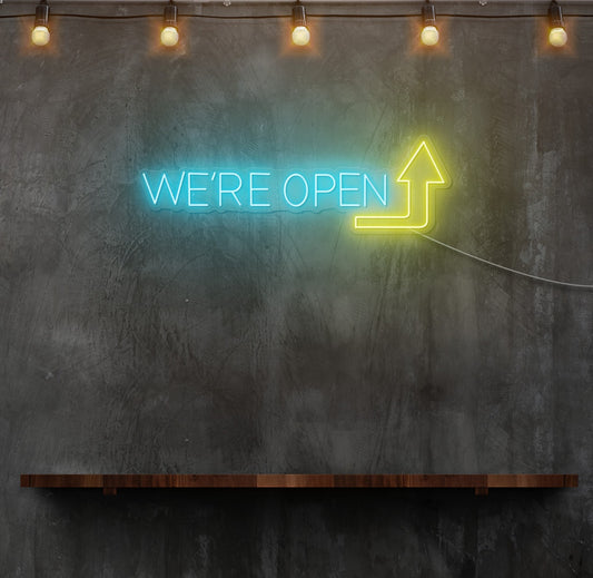 We're Open LED Neon Sign