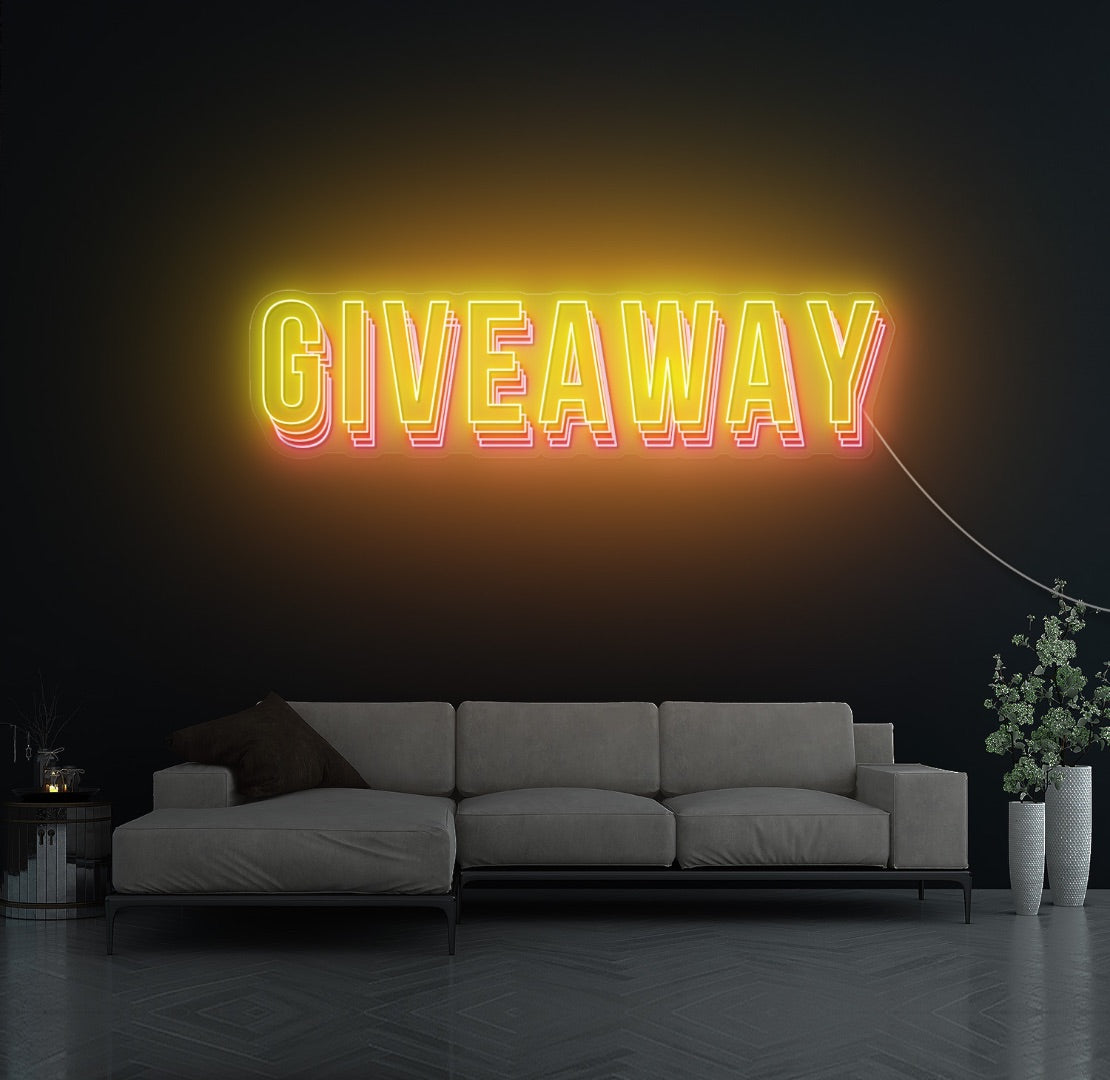 Glowing Raffle Sign Giveaway Layers LED Neon Sign – The Neon Factory Australia