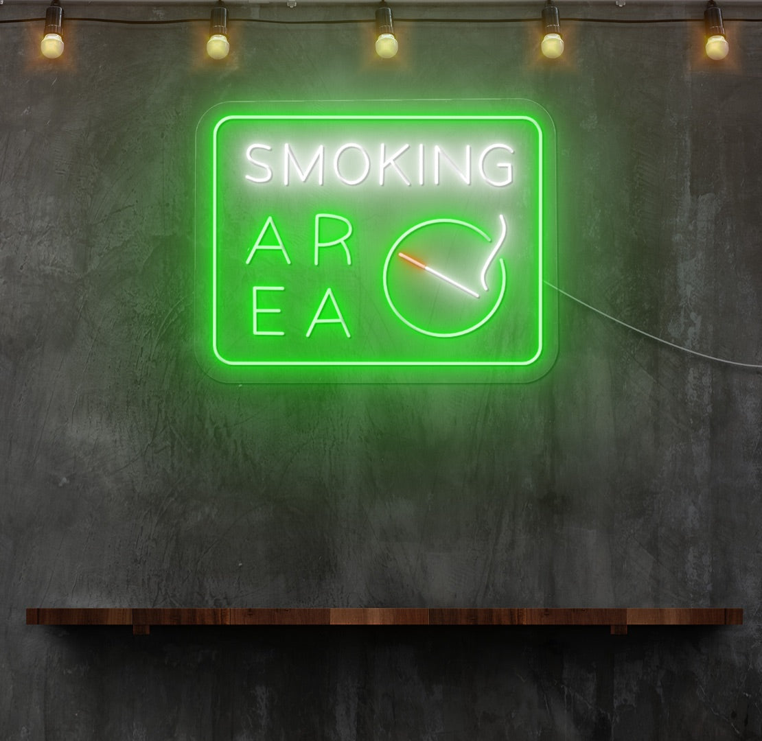 Smoking Area Boxed LED Neon Sign – The Neon Factory Australia