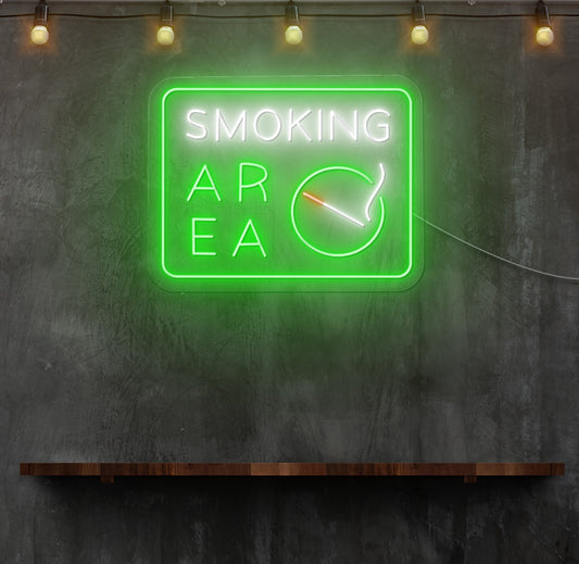 Smoking Area Boxed LED Neon Sign