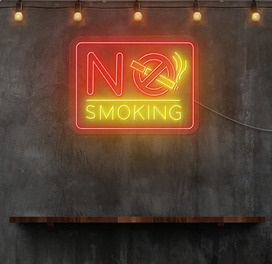 No Smoking Boxed LED Neon Sign