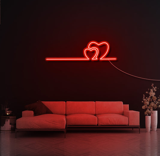 Happy Hearts LED Neon Sign