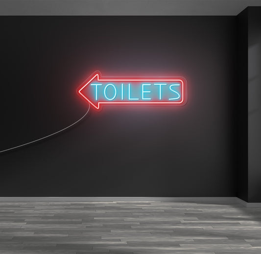 Toilet Left LED Neon Sign