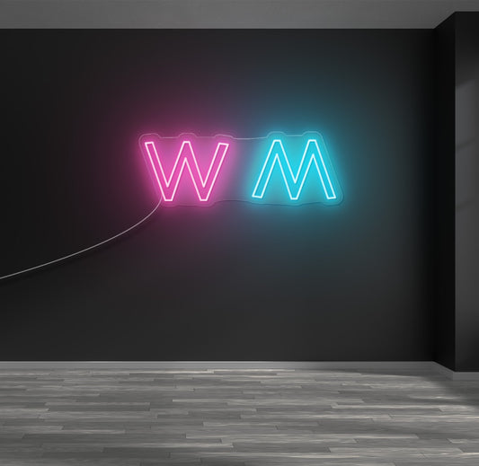 Block "W M" Toilets LED Neon Sign