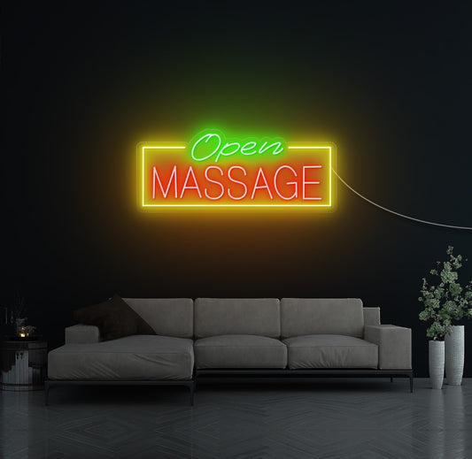 Open Massage LED Neon Sign