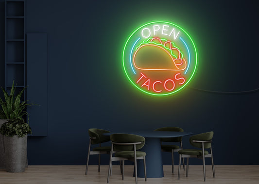 Open Tacos LED Neon Sign
