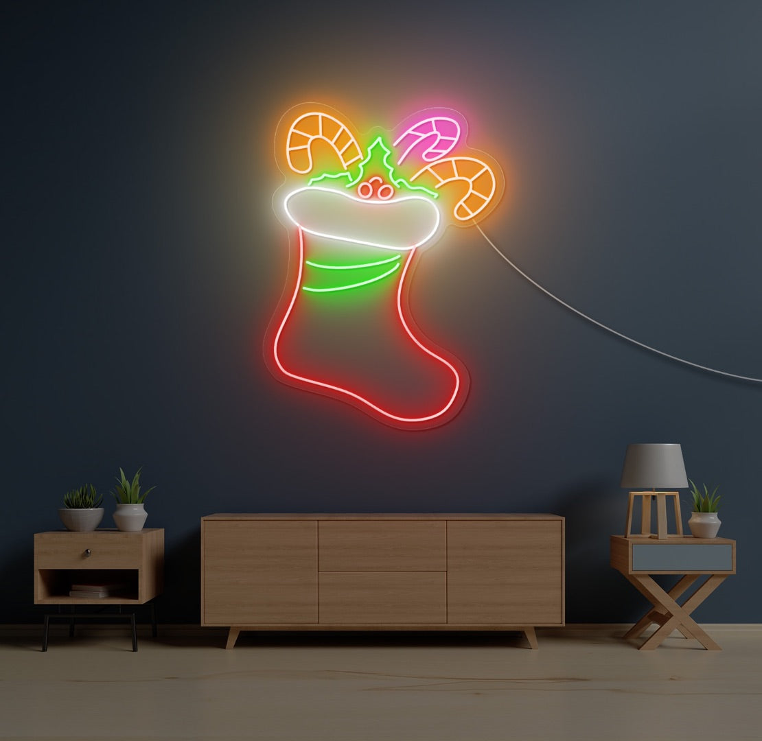 Stuffed Stocking LED Neon Sign