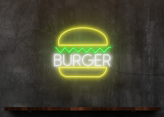 Burger Two LED Neon Sign