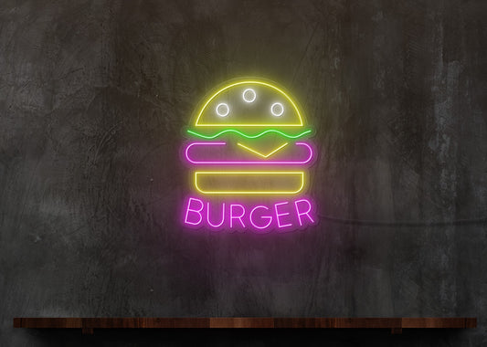 Burger One LED Neon Sign