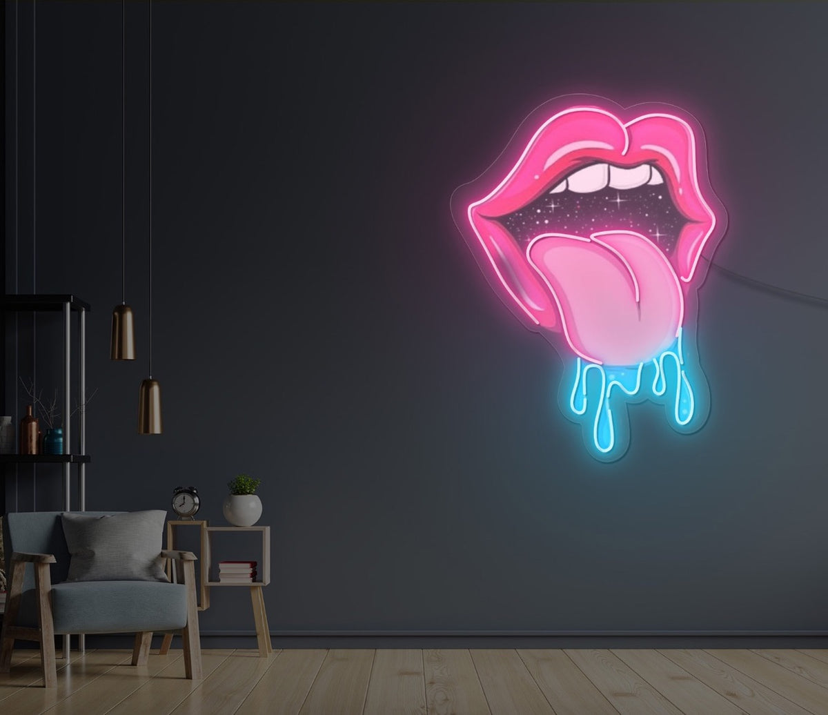 Ice Cold Tongue LED Neon Sign