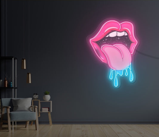 Ice Cold Tongue LED Neon Sign
